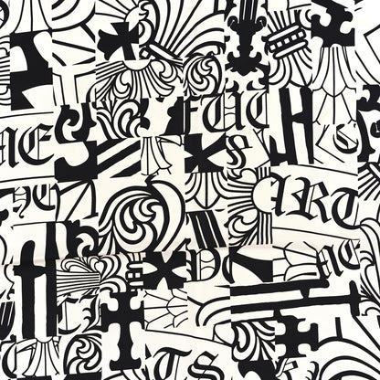 Chrome Hearts Silk Multi Element Cross Scarf Black White 2 of 3