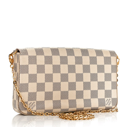 Louis Vuitton Damier Azur Pochette Felicie Chain Wallet Rose Ballerine 3 of 9