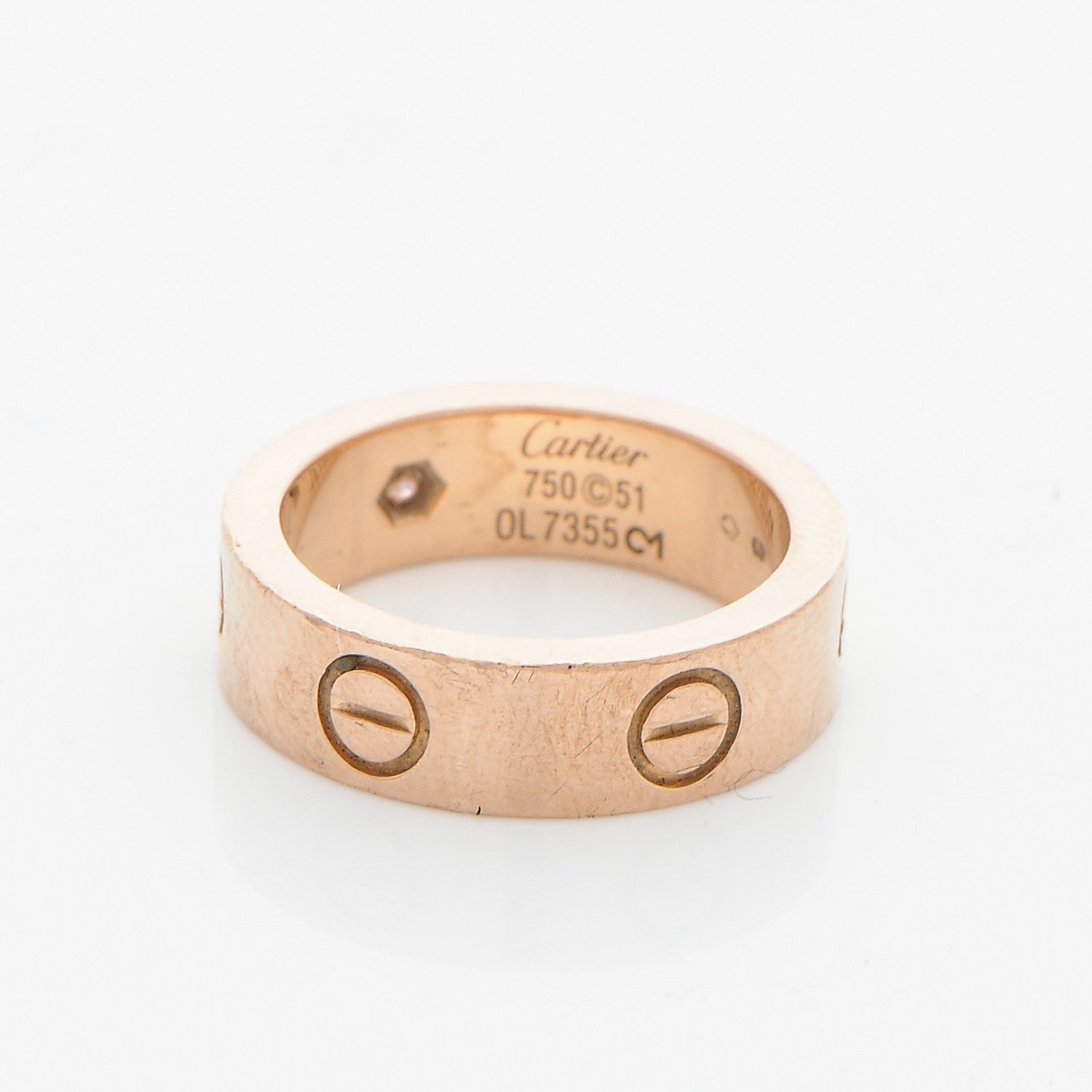 Cartier 18K Pink Gold Pink Sapphire 5.5mm LOVE Ring 51 5.75 3 of 4
