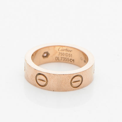 Cartier 18K Pink Gold Pink Sapphire 5.5mm LOVE Ring 51 5.75 3 of 4