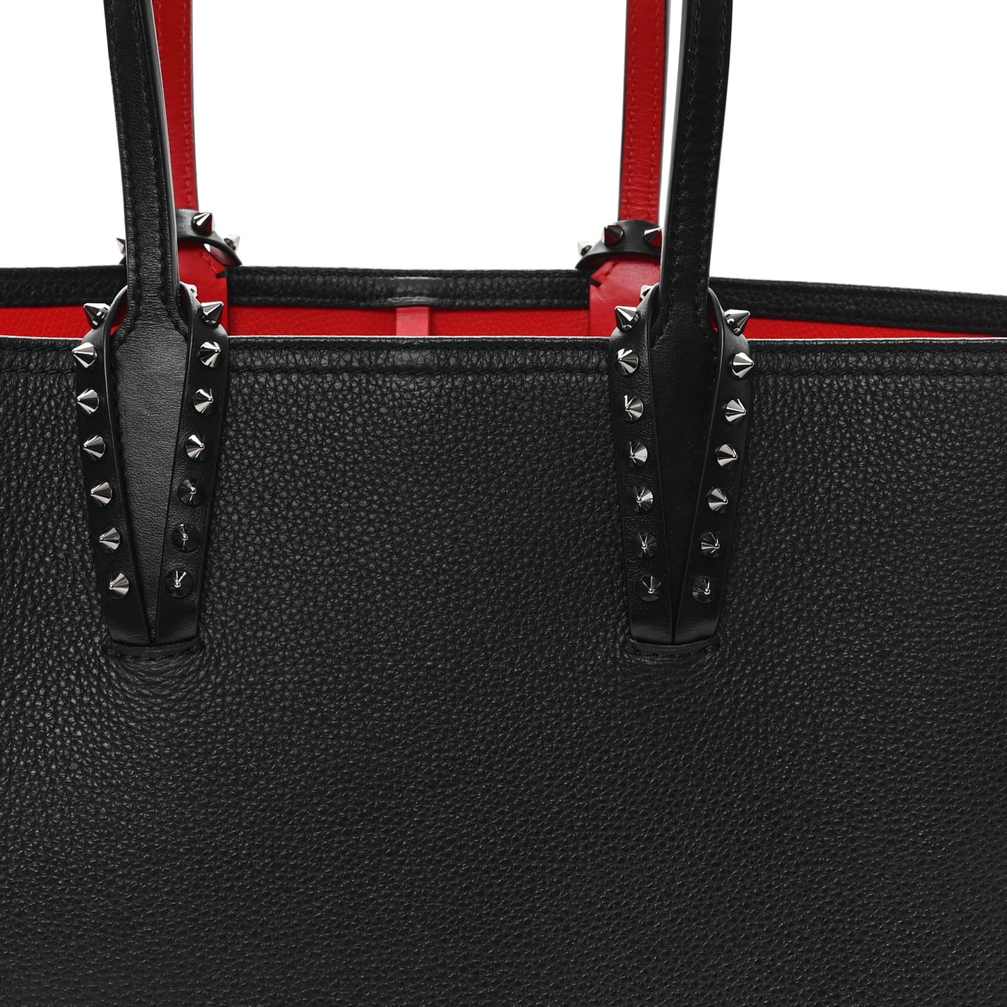 Calfskin Empire Spikes Small East West Cabata Tote Black