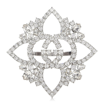 Gucci Metal Crystal Double G Ring Silver 1 of 5