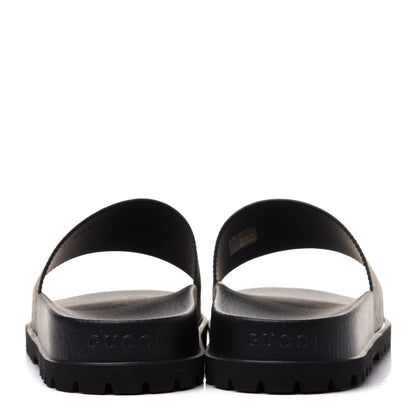 Gucci GG Supreme Monogram Tiger Mens Lug Sole Slide Sandals 9 Ebony 5 of 9