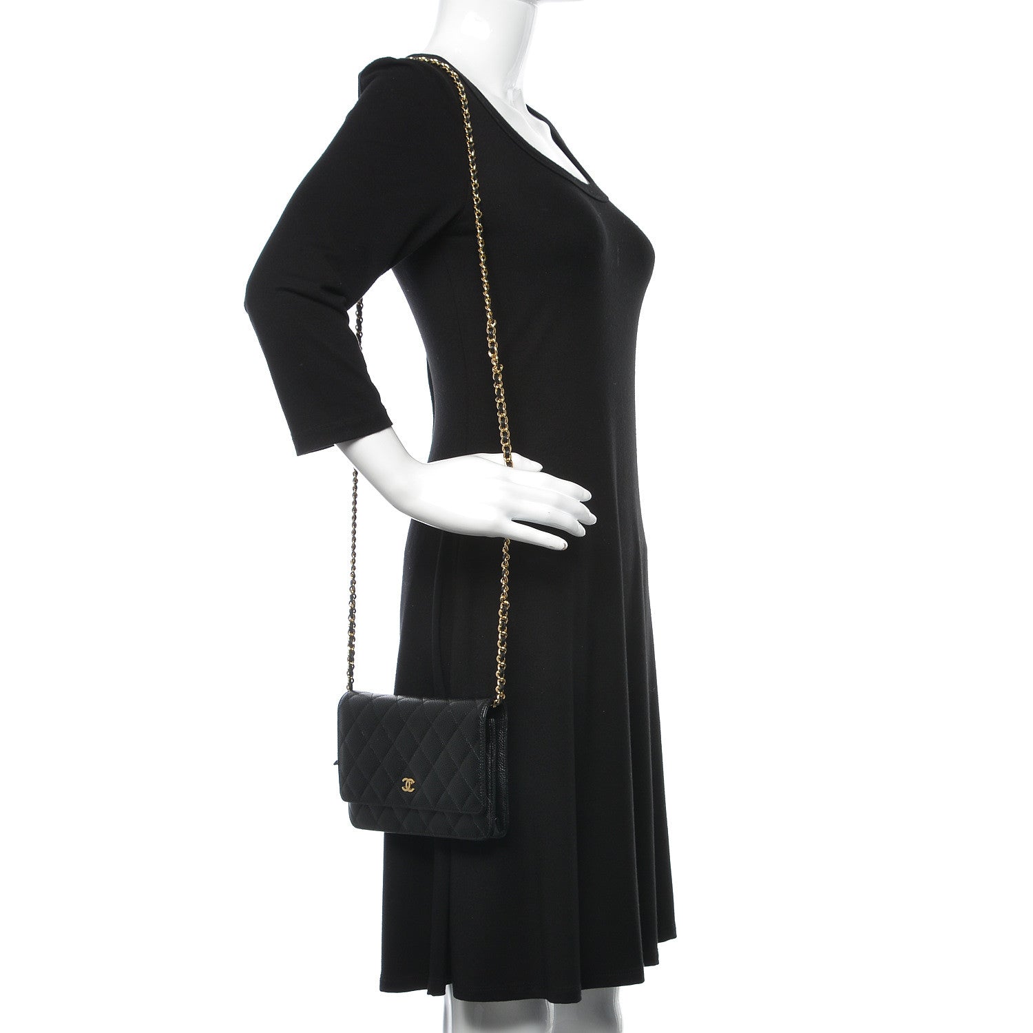 Chanel Caviar Quilted Wallet On Chain WOC Black 2 of 11
