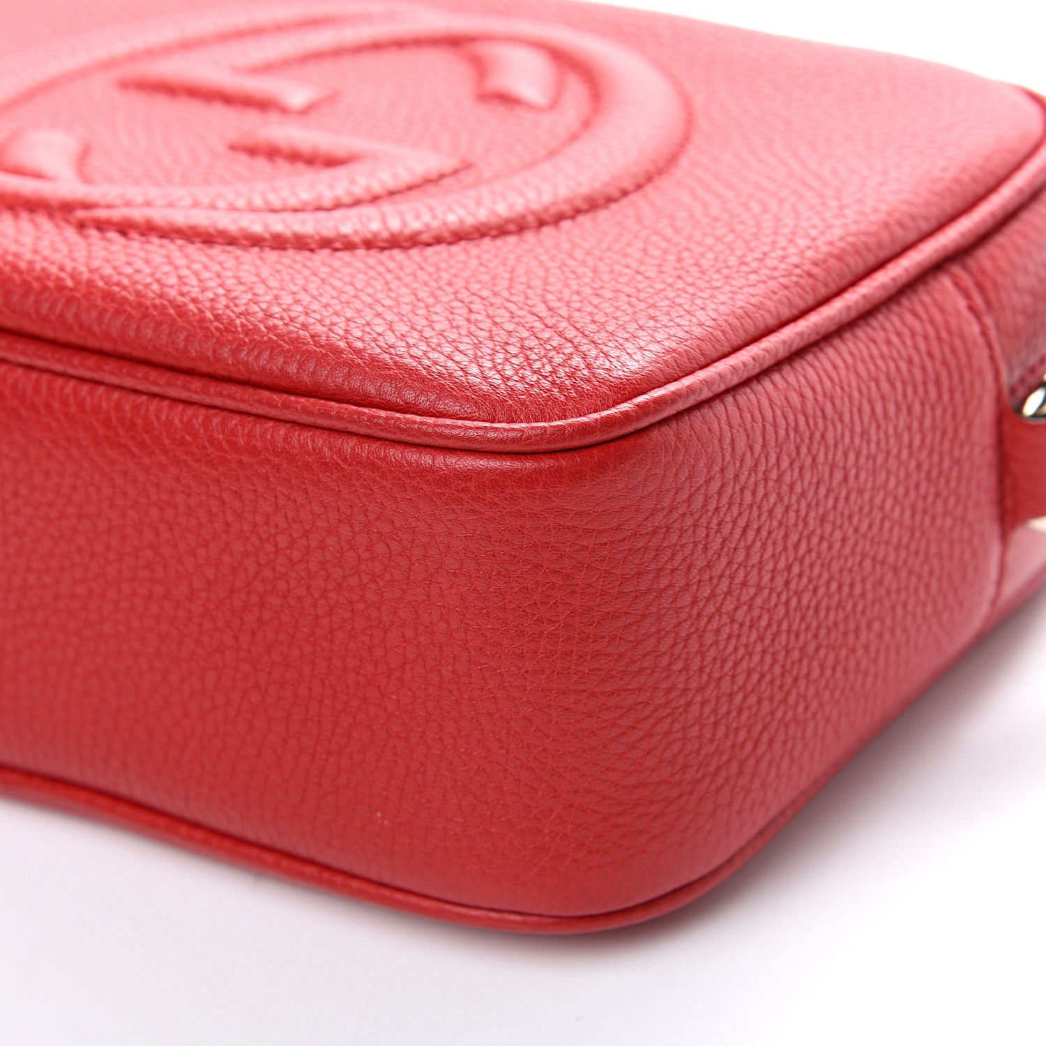 Gucci Pebbled Calfskin Small Soho Disco Bag Tabasco Red 9 of 9