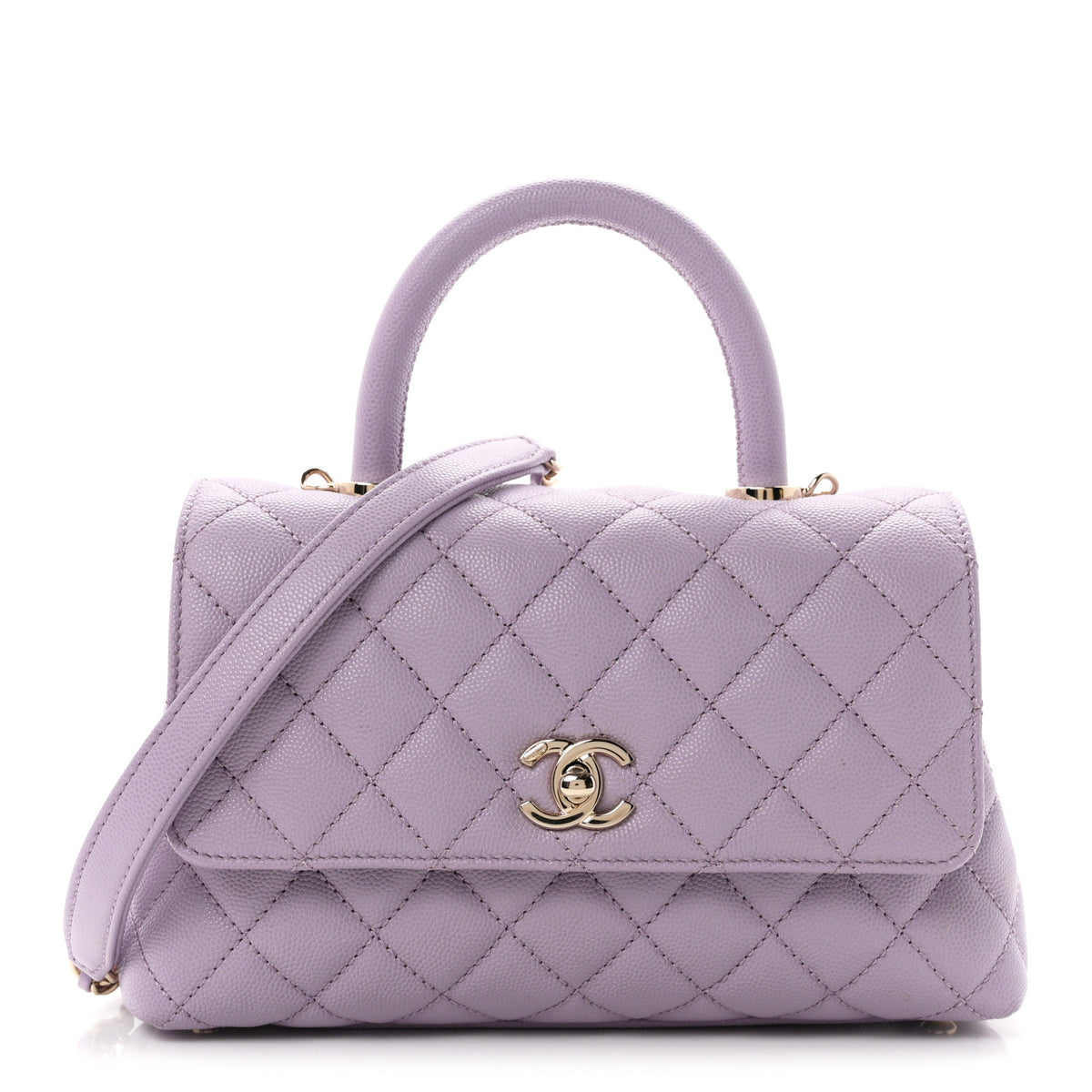 Chanel Caviar Quilted Mini Coco Handle Flap Light Purple 1 of 10
