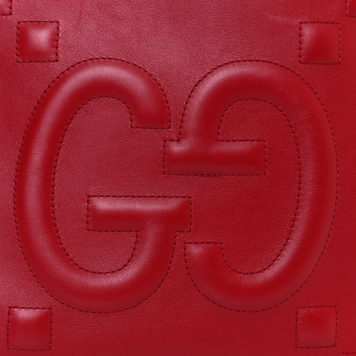 Apollo Calfskin GG Dadini Embroidered Chain Shoulder Tote Hibiscus Red