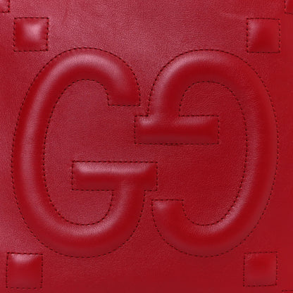 Gucci Apollo Calfskin GG Dadini Embroidered Chain Shoulder Tote Hibiscus Red 8 of 10