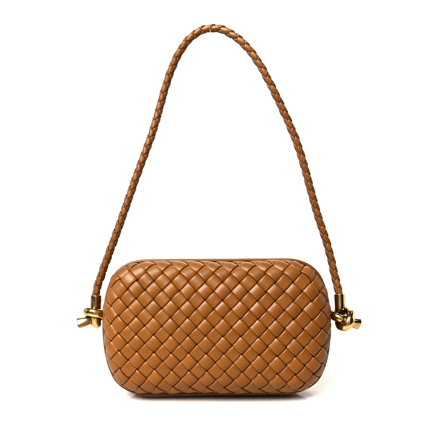 Calfskin Intrecciato Knot On Strap Camel