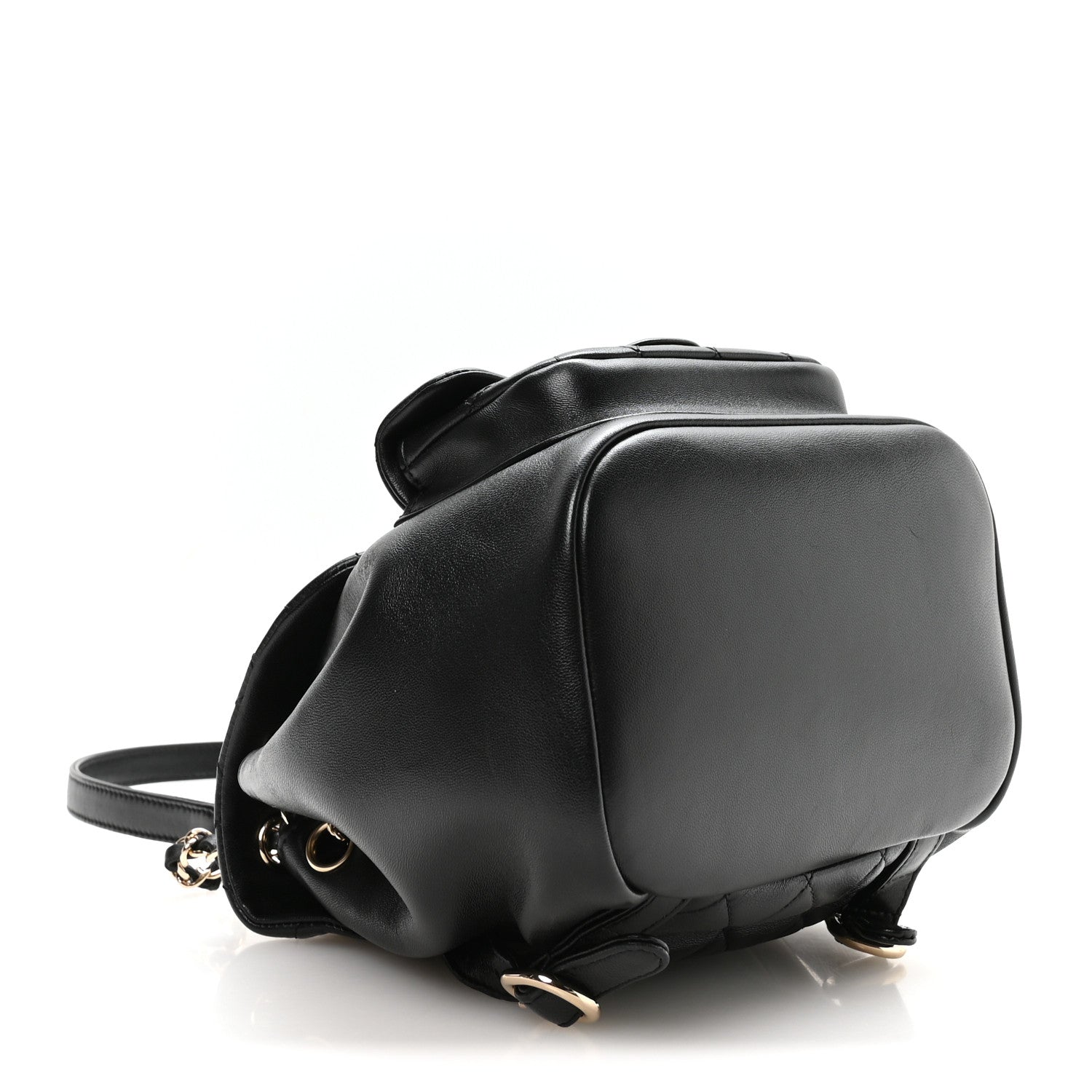 Chanel Lambskin Quilted Small Duma Drawstring Backpack Black 3 of 9