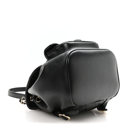 Chanel Lambskin Quilted Small Duma Drawstring Backpack Black 3 of 9