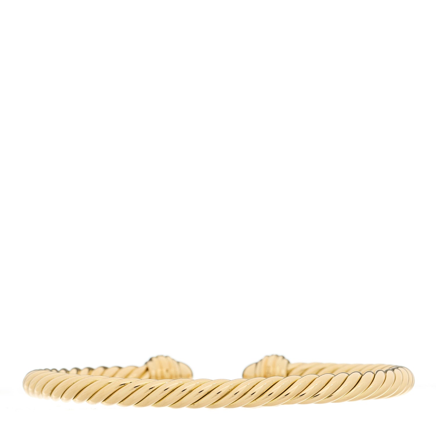 David Yurman 18K Yellow Gold Diamond 5mm Cable Classics Dome Bracelet 2 of 3
