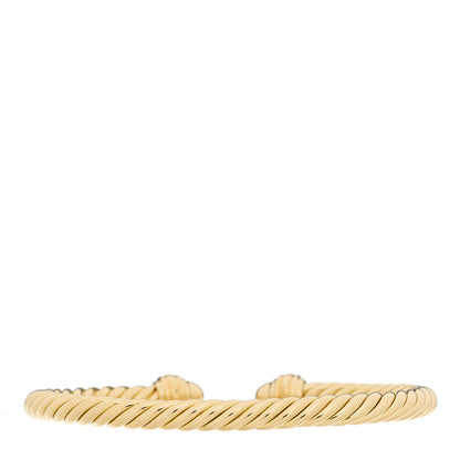 David Yurman 18K Yellow Gold Diamond 5mm Cable Classics Dome Bracelet 2 of 3