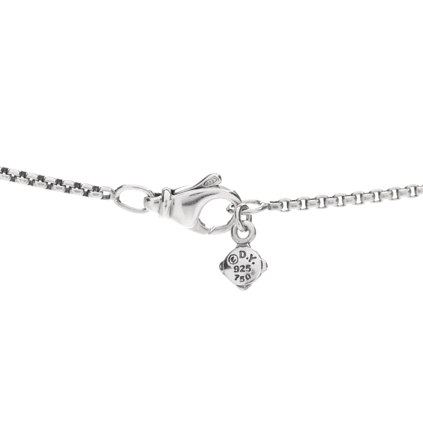 Sterling Silver 18K Yellow Gold Diamond Small Cable Classics Pendant Necklace