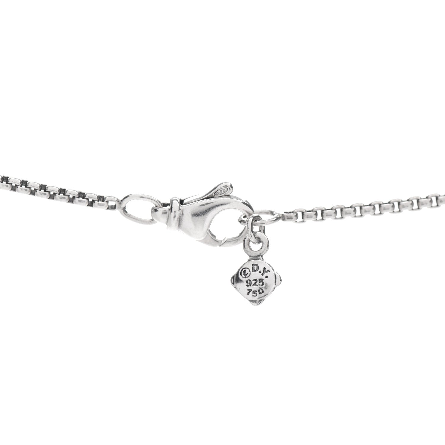 David Yurman Sterling Silver 18K Yellow Gold Diamond Small Cable Classics Pendant Necklace 4 of 4