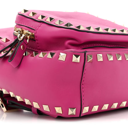 Valentino Garavani Calfskin Mini Rockstud Backpack Fuxia 9 of 10