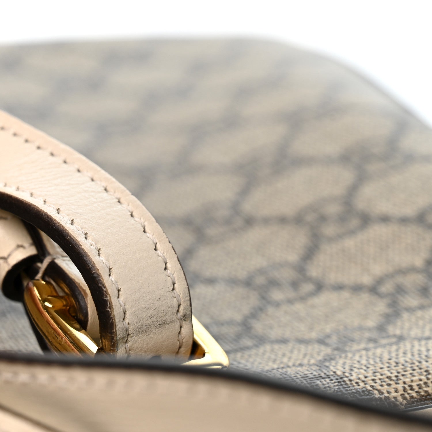 Gucci GG Supreme Monogram Small Horsebit 1955 Shoulder Bag Beige Mystic White 13 of 14