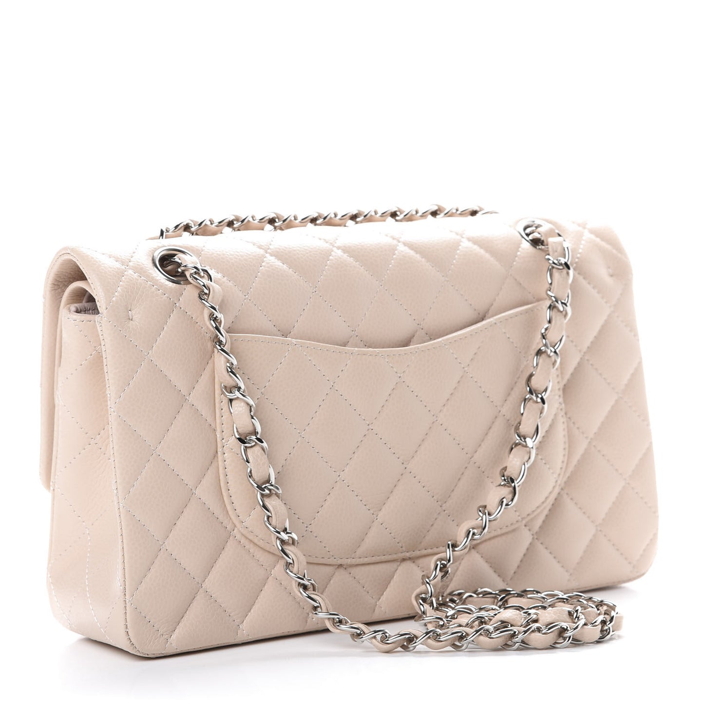 Caviar Quilted Medium Double Flap Light Pink