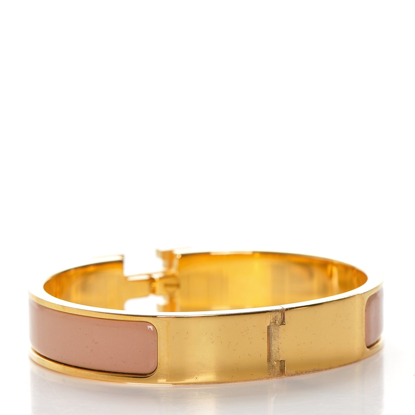 Narrow Enamel Clic Clac H Bracelet PM Rose Poudre