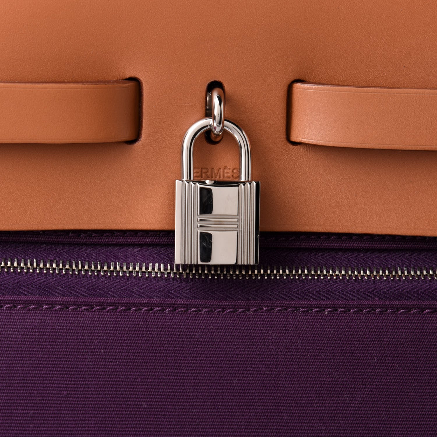 Hermes Toile Vache Hunter Herbag Zip 39 MM Cassis Fauve 9 of 11