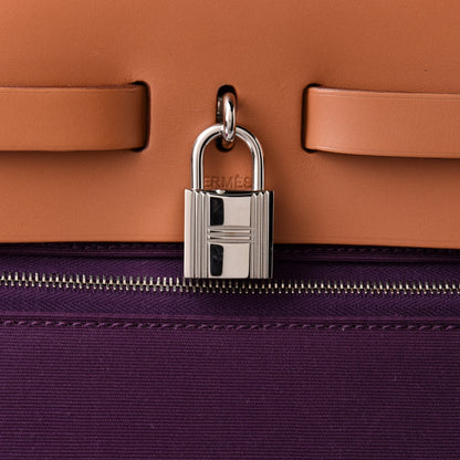 Hermes Toile Vache Hunter Herbag Zip 39 MM Cassis Fauve 9 of 11