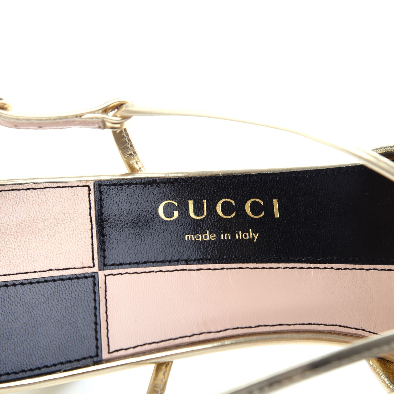 Gucci Metallic Nappa Bow Daphne Mid Heel Sandals 39.5 Gold 8 of 11
