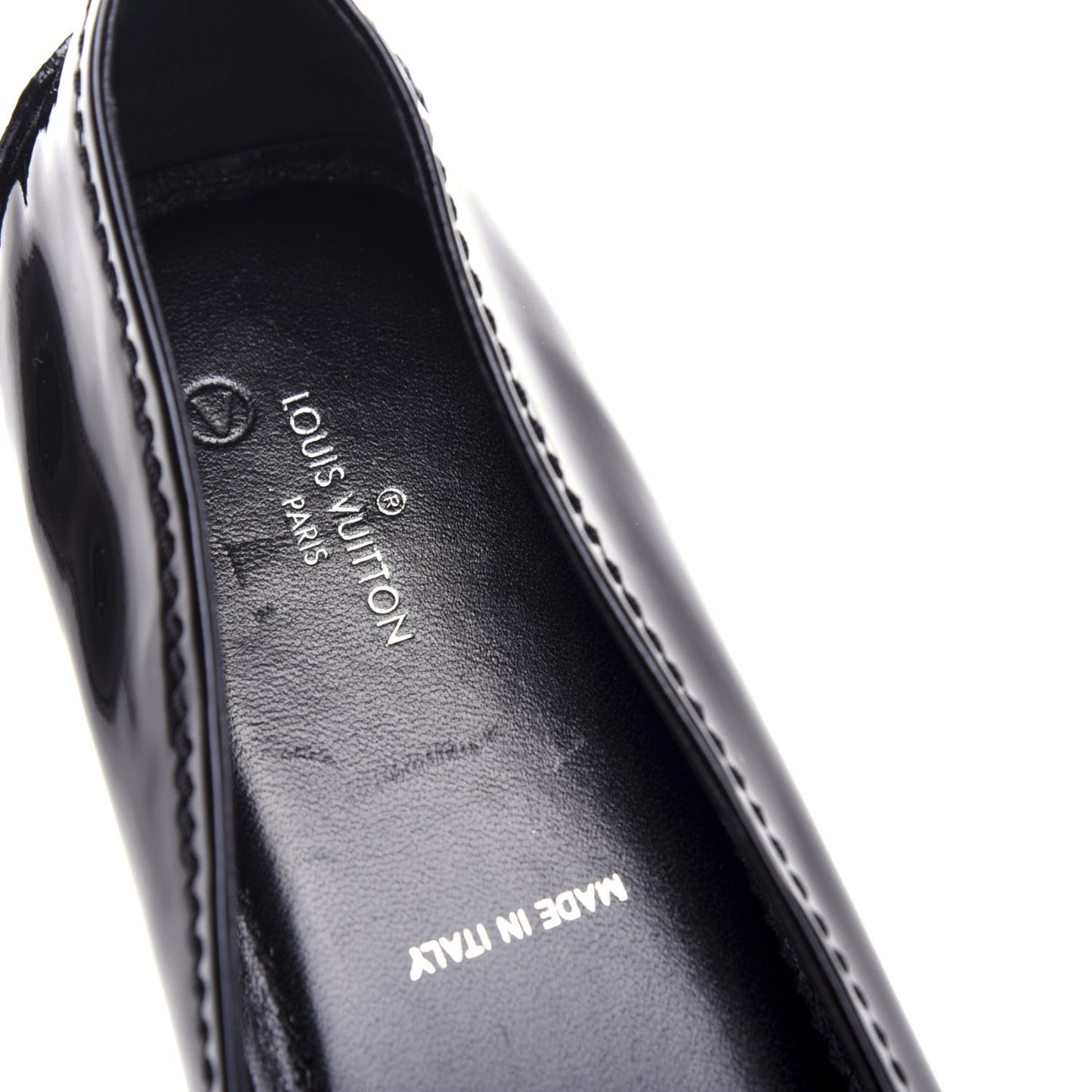 Patent Calfskin Oxford Ballerina Flats 40.5 Black