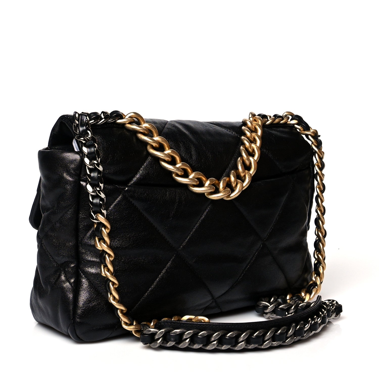Chanel Goatskin Quilted Large Chanel 19 Flap Black 3 of 10