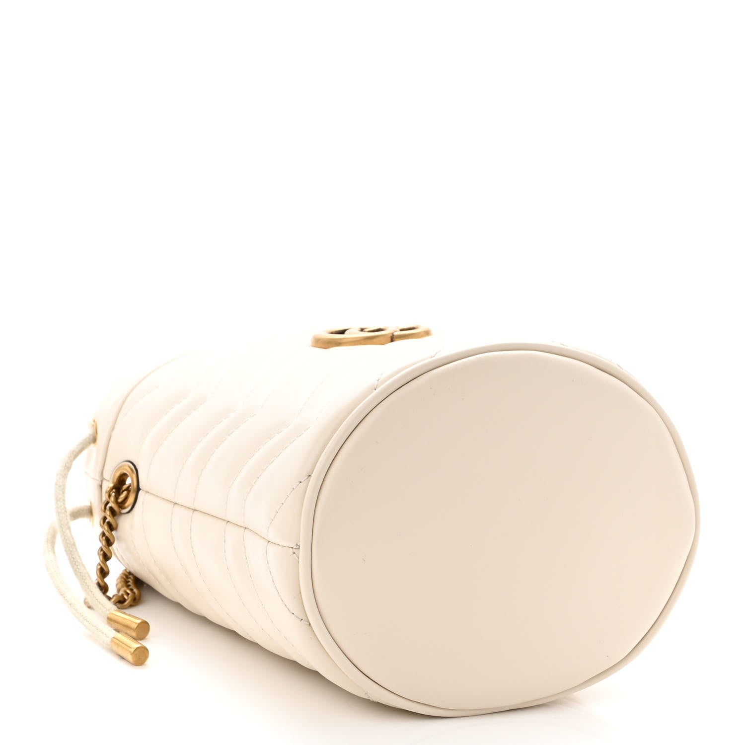 Gucci Calfskin Matelasse Mini GG Marmont 2.0 Bucket Bag White 4 of 9