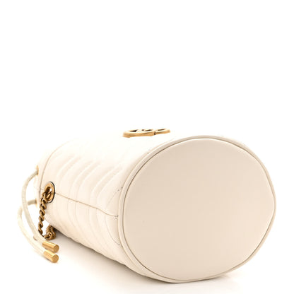 Gucci Calfskin Matelasse Mini GG Marmont 2.0 Bucket Bag White 4 of 9