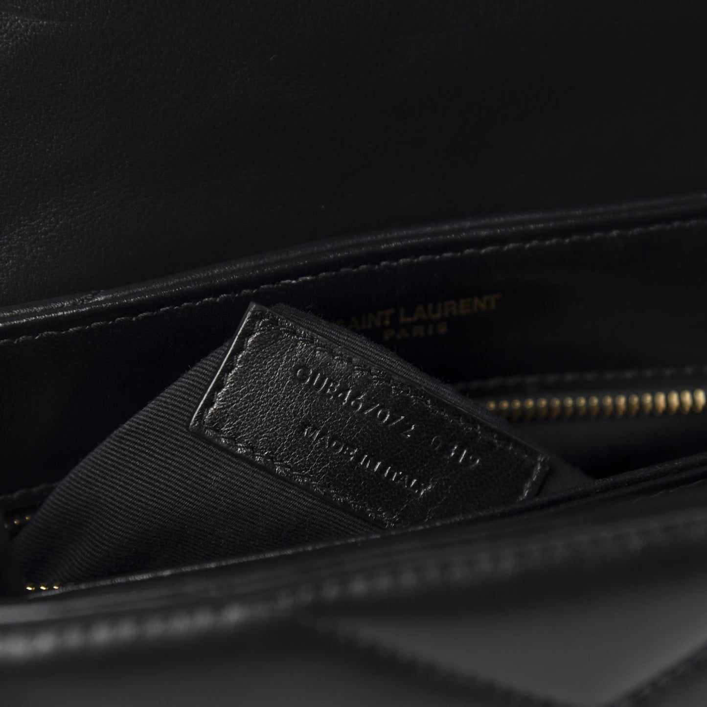 Calfskin Y Quilted Monogram Toy Loulou Crossbody Bag Black