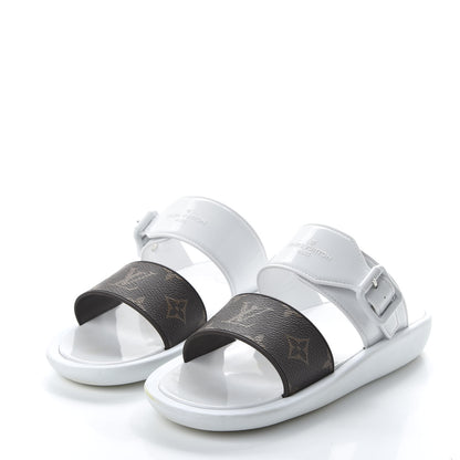 Louis Vuitton Monogram Sunbath Flat Mule Sandals 36 White 3 of 7