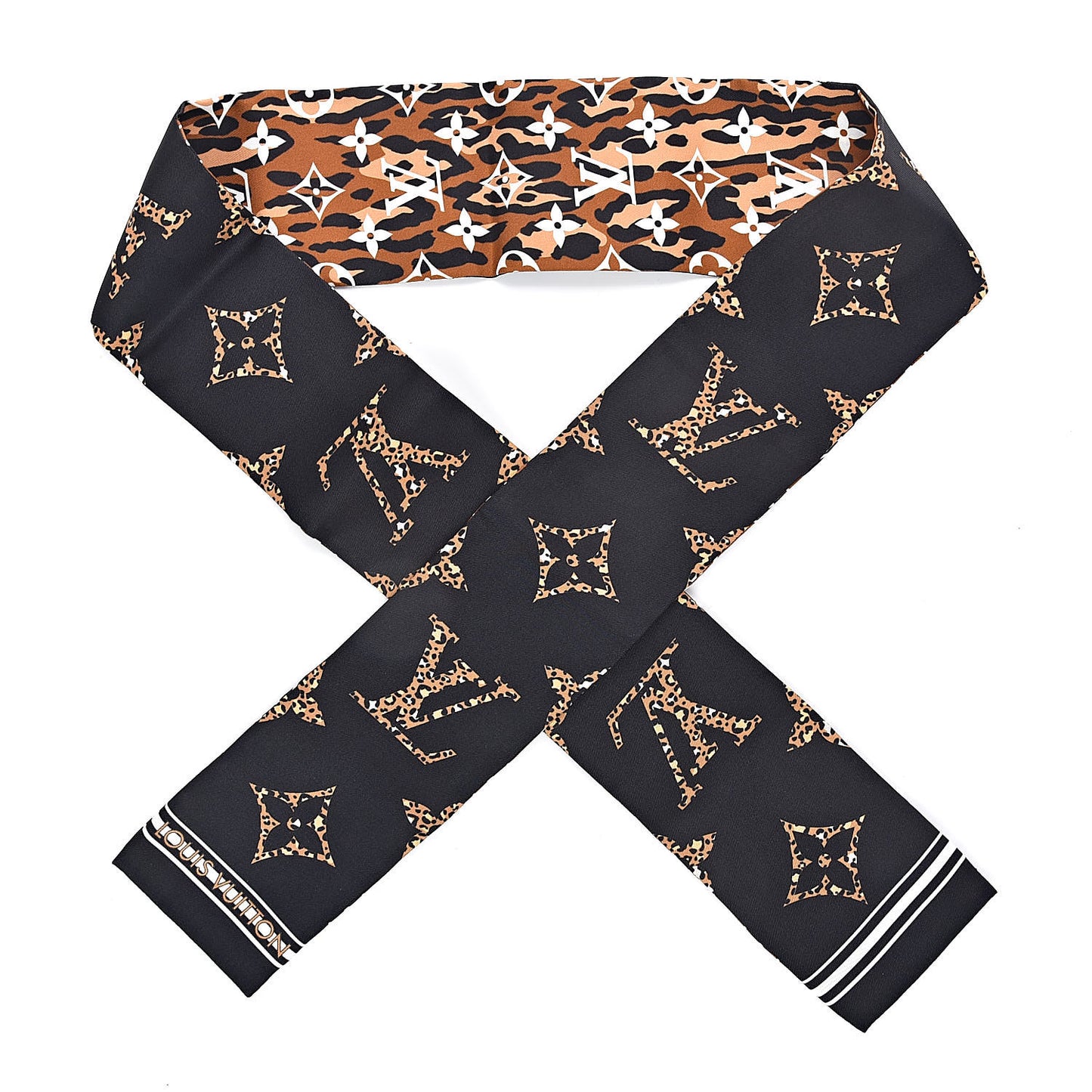Silk Monogram Giant Jungle Bandeau Black