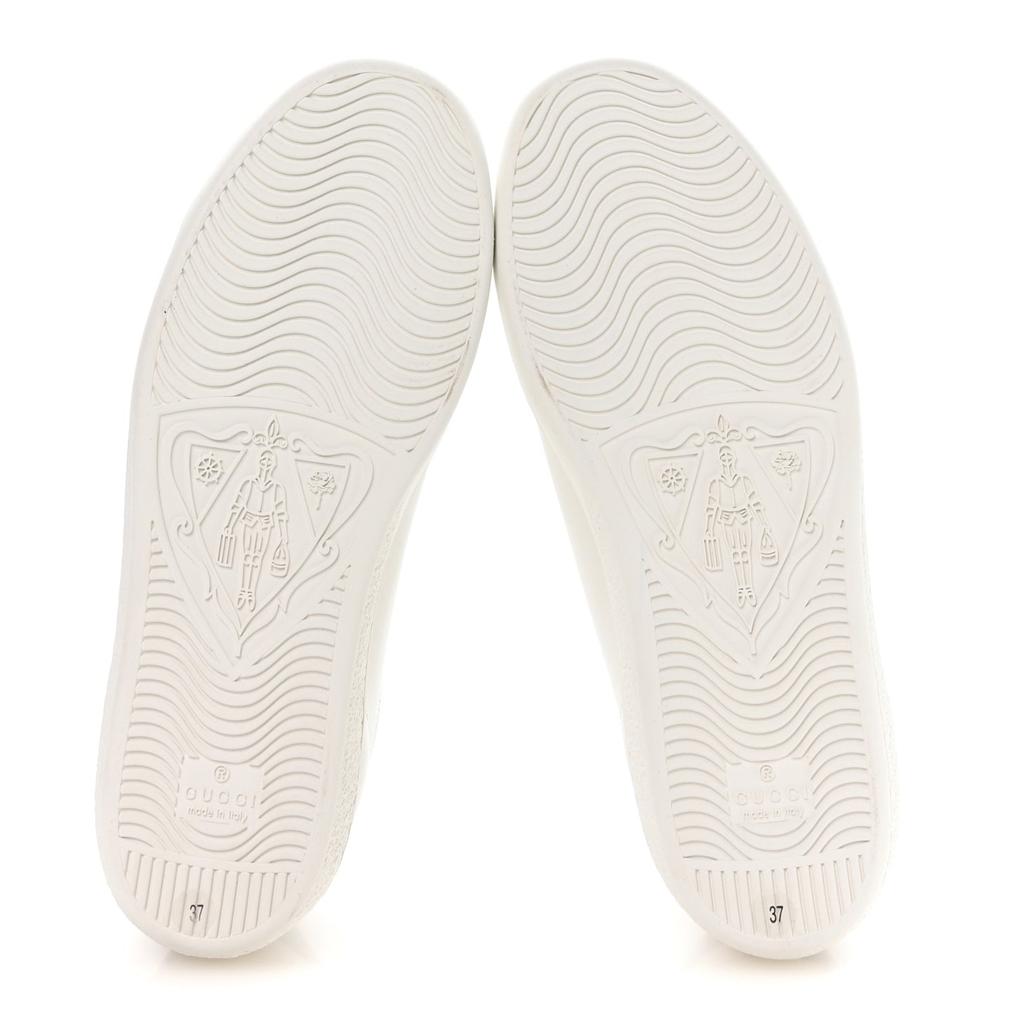 Calfskin Interlocking G Perforated Womens Ace Sneakers 37 White Grey Sky
