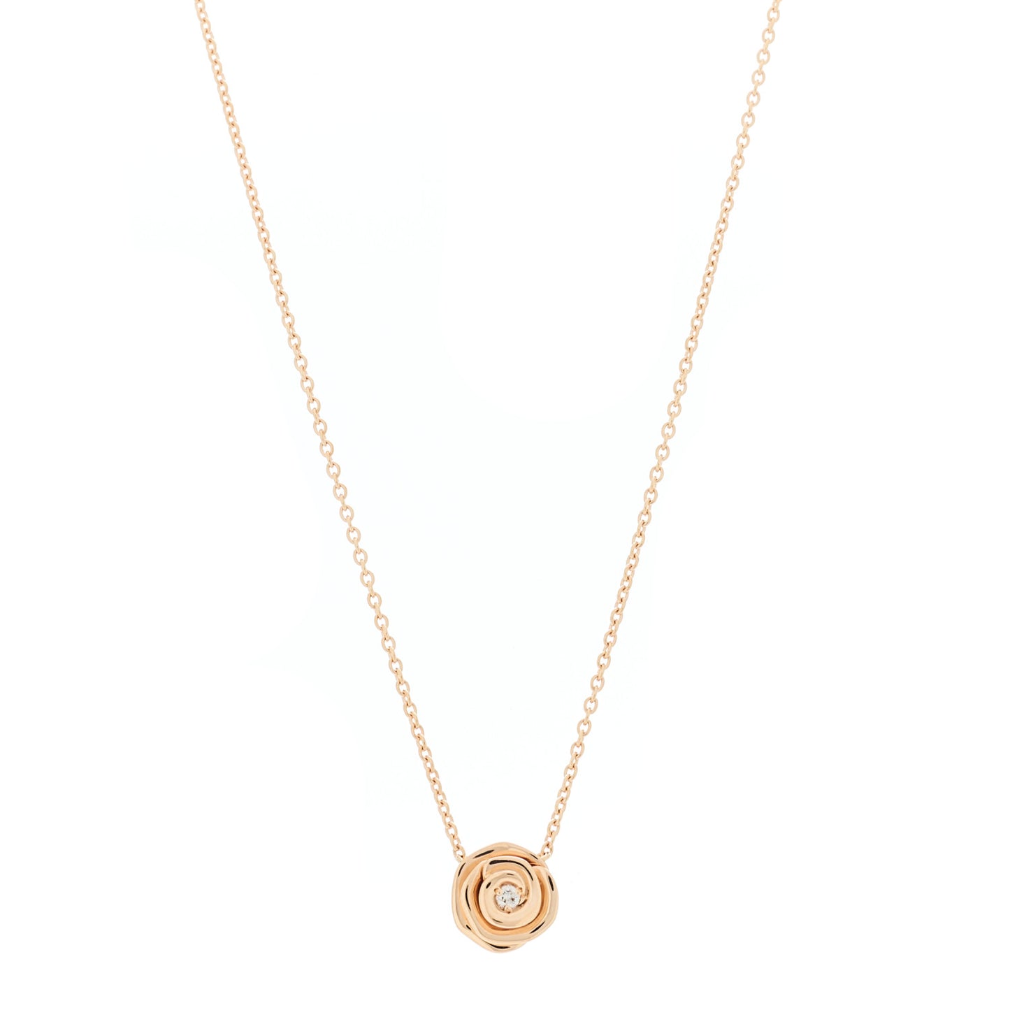 18K Rose Gold Diamond Small Rose Couture Necklace