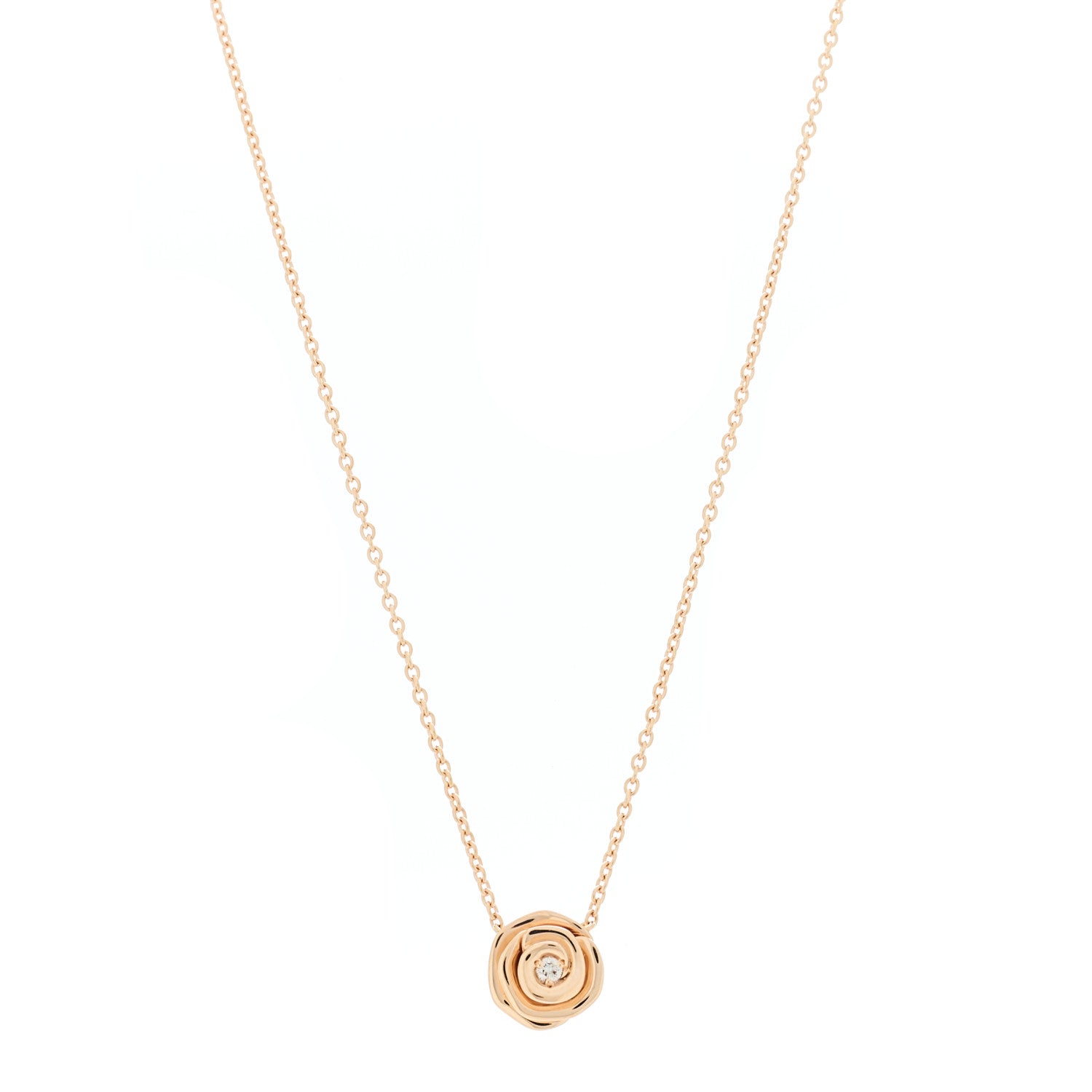 Christian Dior 18K Rose Gold Diamond Small Rose Couture Necklace 1 of 7