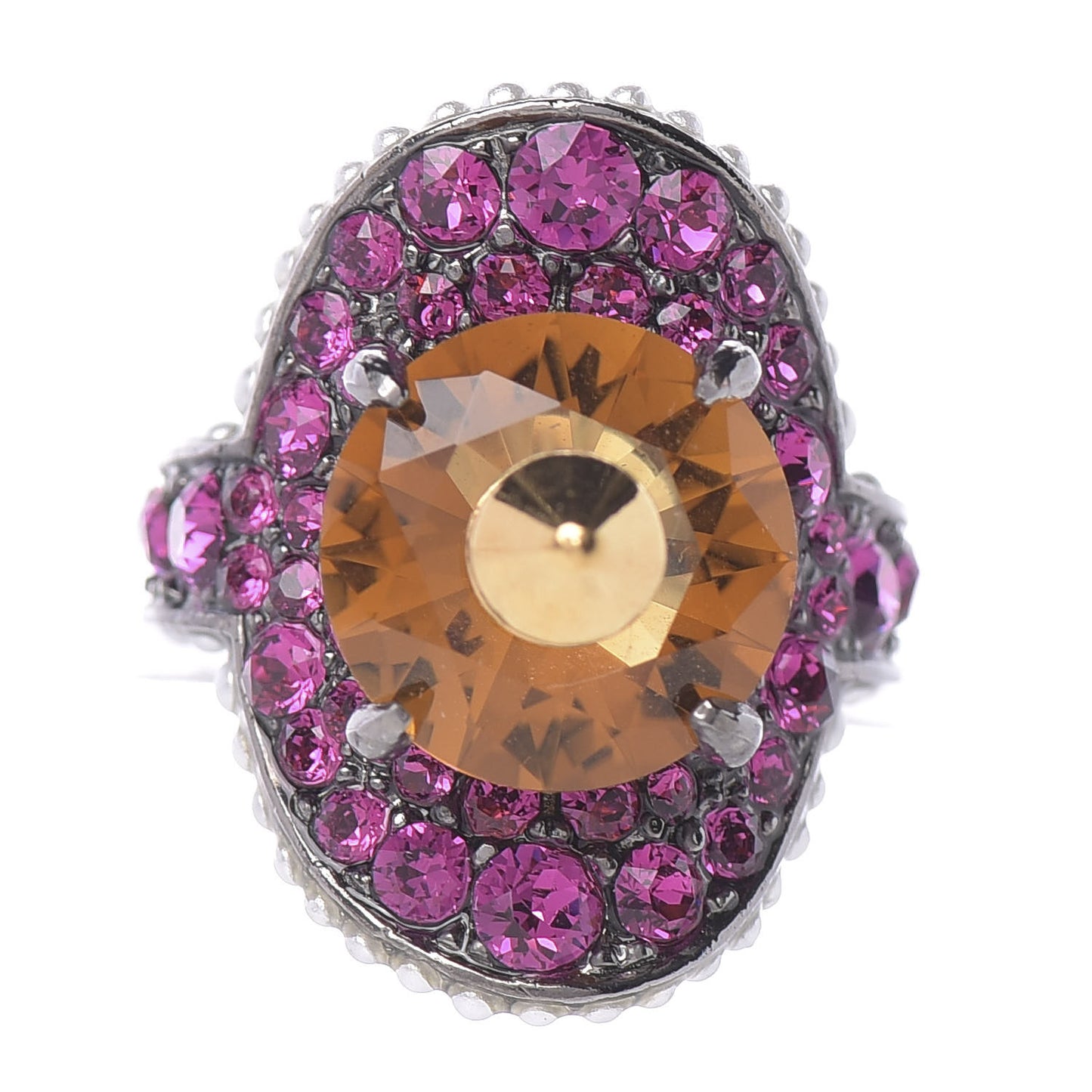Swarovski Crystal Pearl Ring 7.5 Multicolor