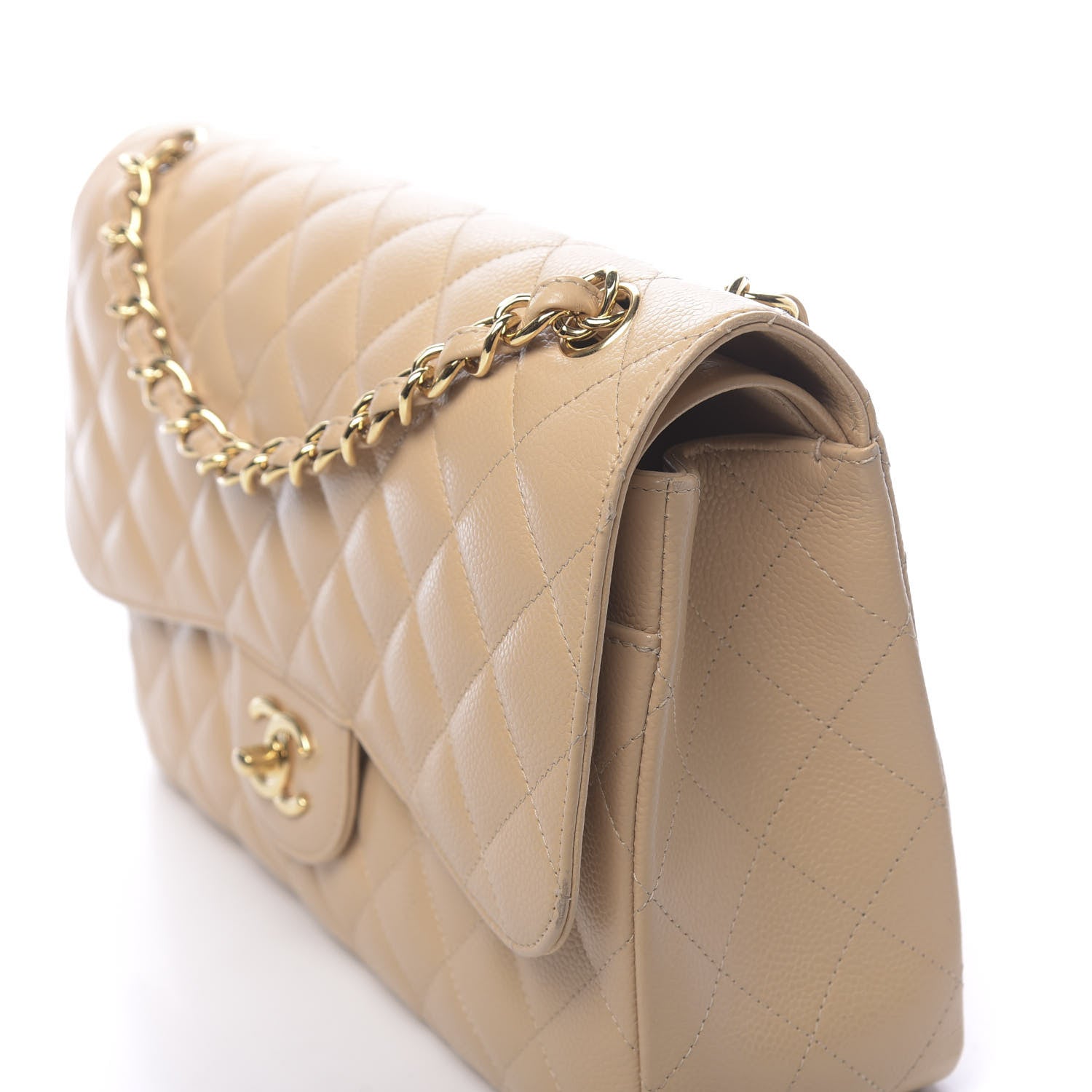 Chanel Caviar Quilted Jumbo Double Flap Beige Clair 17 of 18