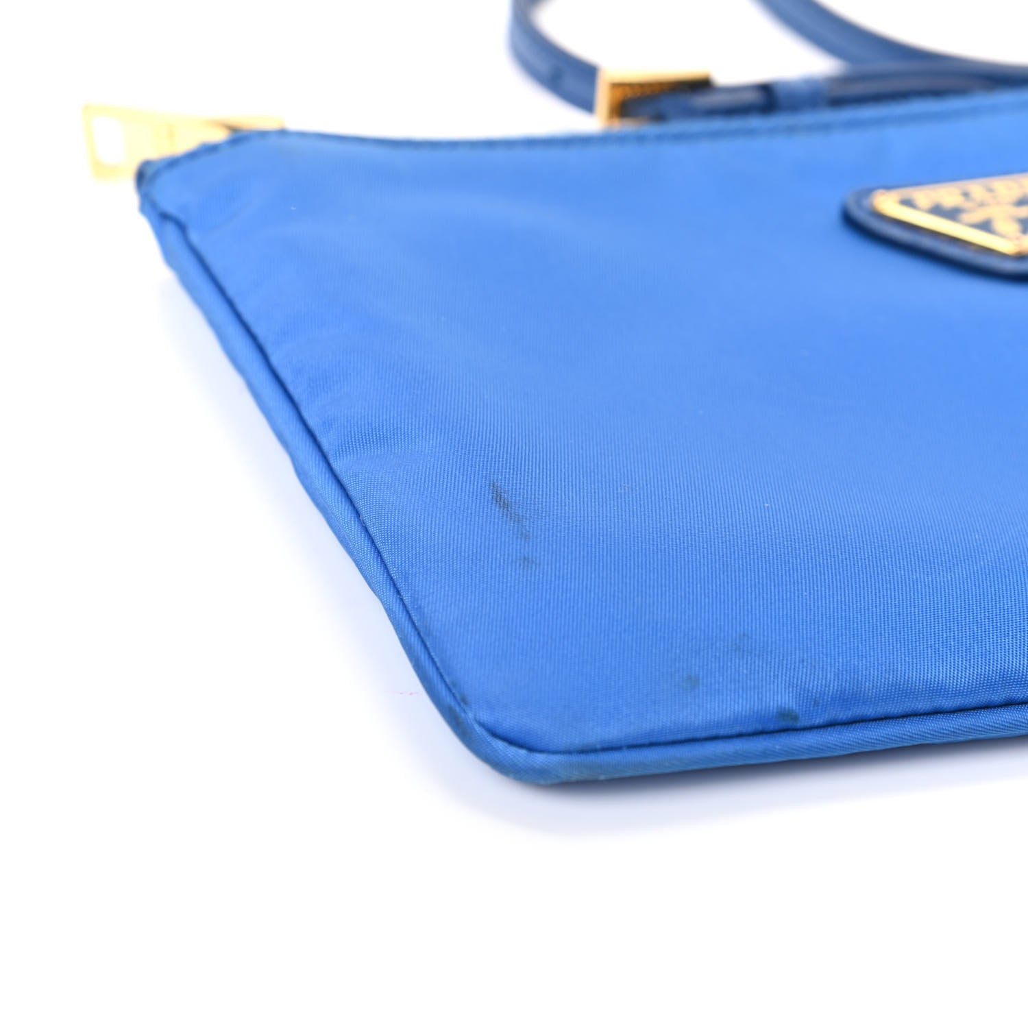 Prada Tessuto Nylon Saffiano Wristlet Azzurro 7 of 7