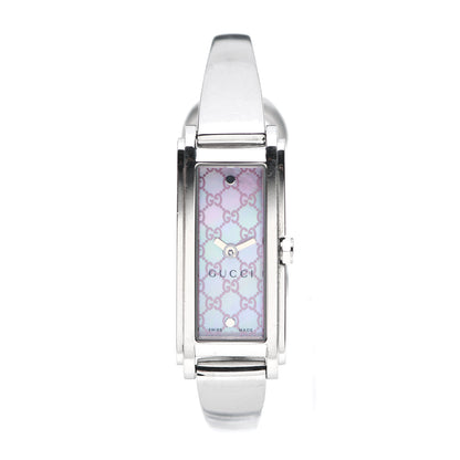 Gucci Stainless Steel Diamond Pink Mother of Pearl 14mm 1500L Horsebit Quartz Watch 1 of 4