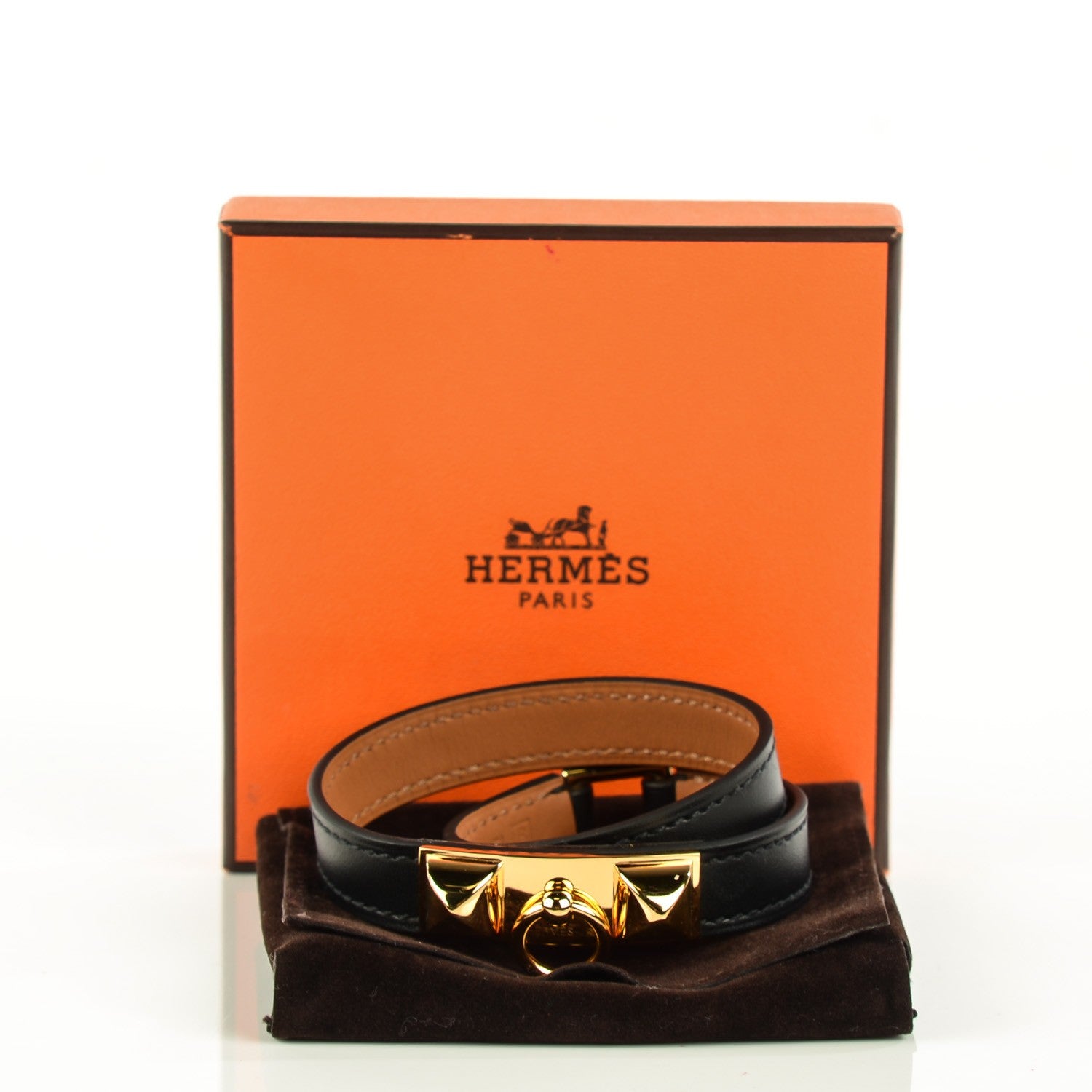 Hermes Chamonix Rivale Double Tour Bracelet XS Black 4 of 9