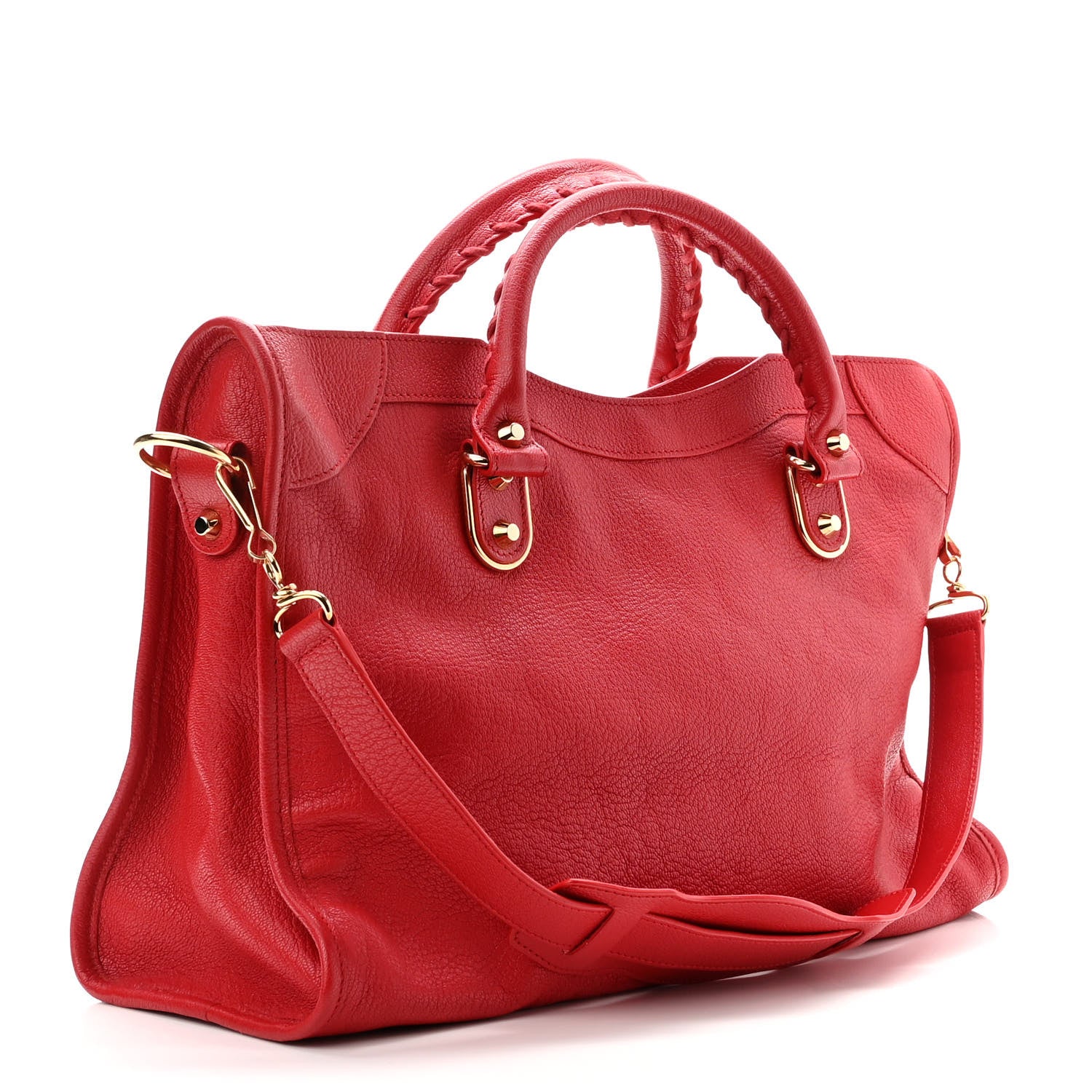 Balenciaga Chevre Gold Metallic Edge Hardware City Rouge Grenade 3 of 10