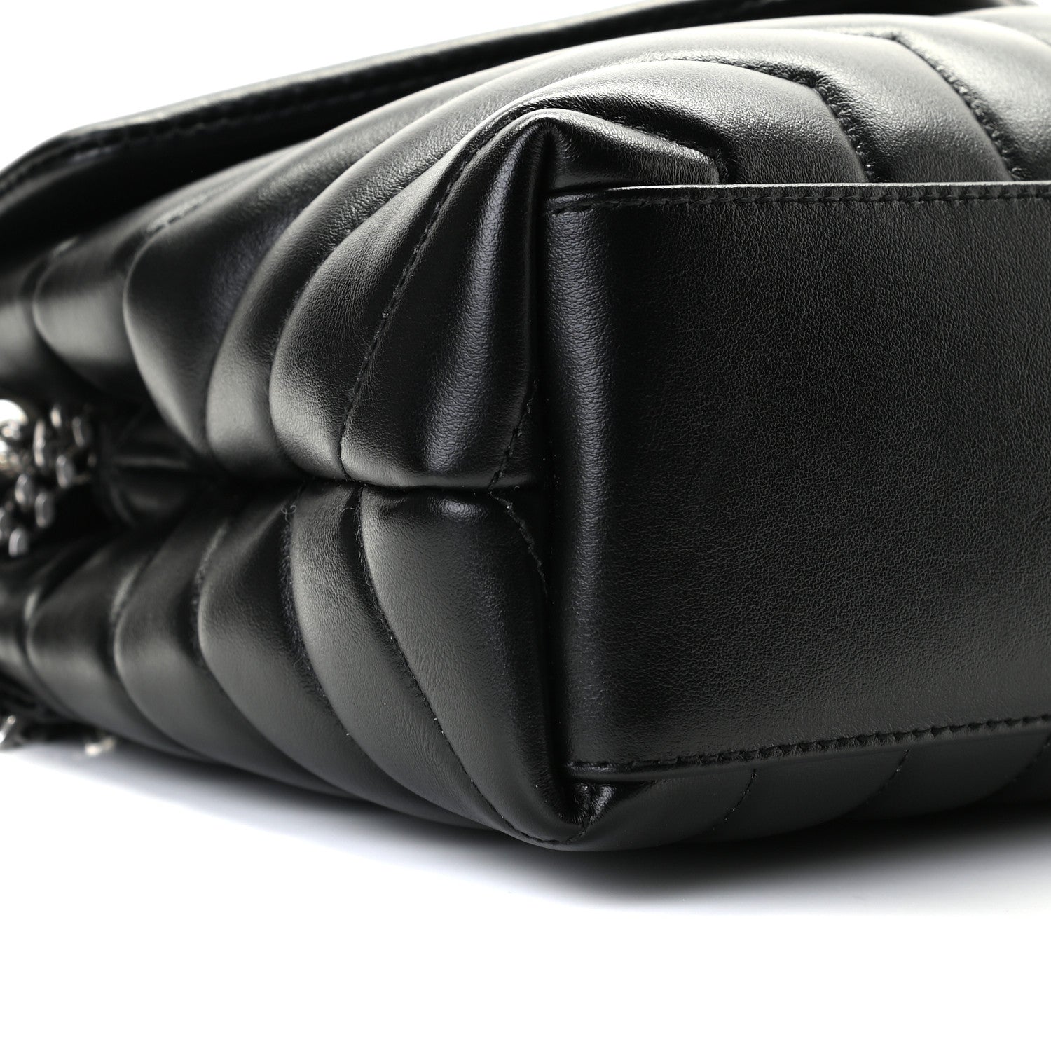 Saint Laurent Calfskin Y Quilted Monogram Small Loulou Chain Satchel Black 5 of 10