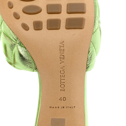 Bottega Veneta Metallic Nappa Reflection Matelasse Padded Mule Sandals 40 Pistachio 6 of 8
