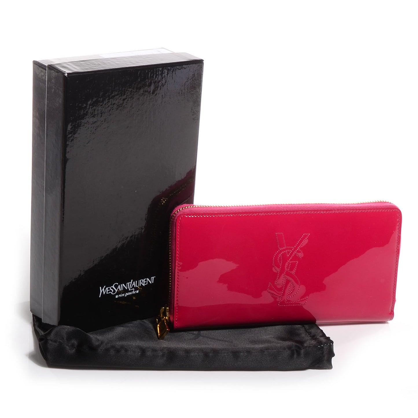 Patent Leather Belle De Jour Zippy Wallet Fuchsia