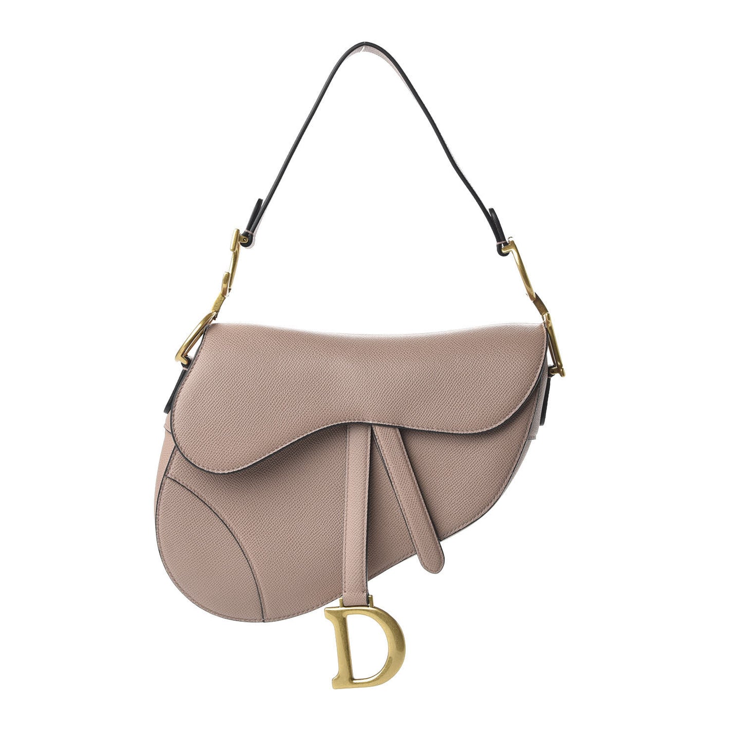 Grained Calfskin Saddle Bag Pink