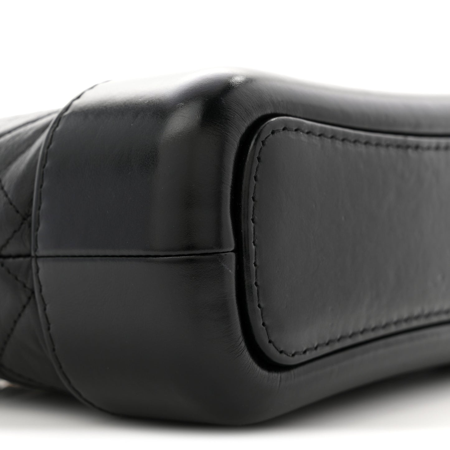 Aged Calfskin Quilted Small Gabrielle Hobo Black