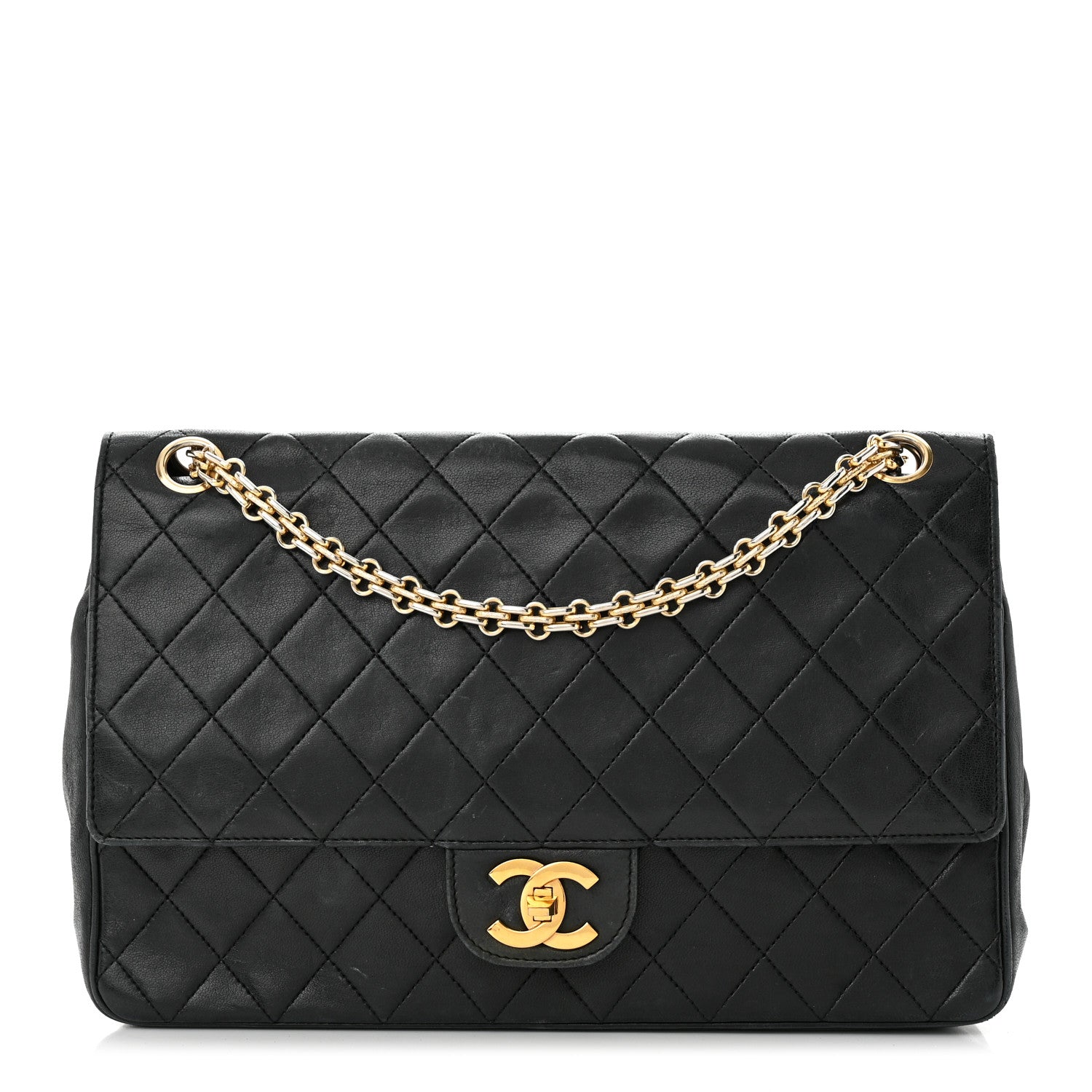 Chanel Lambskin Quilted Medium Double Flap Bijoux Chain Black 1 of 19