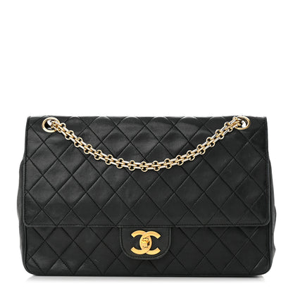 Chanel Lambskin Quilted Medium Double Flap Bijoux Chain Black 1 of 19