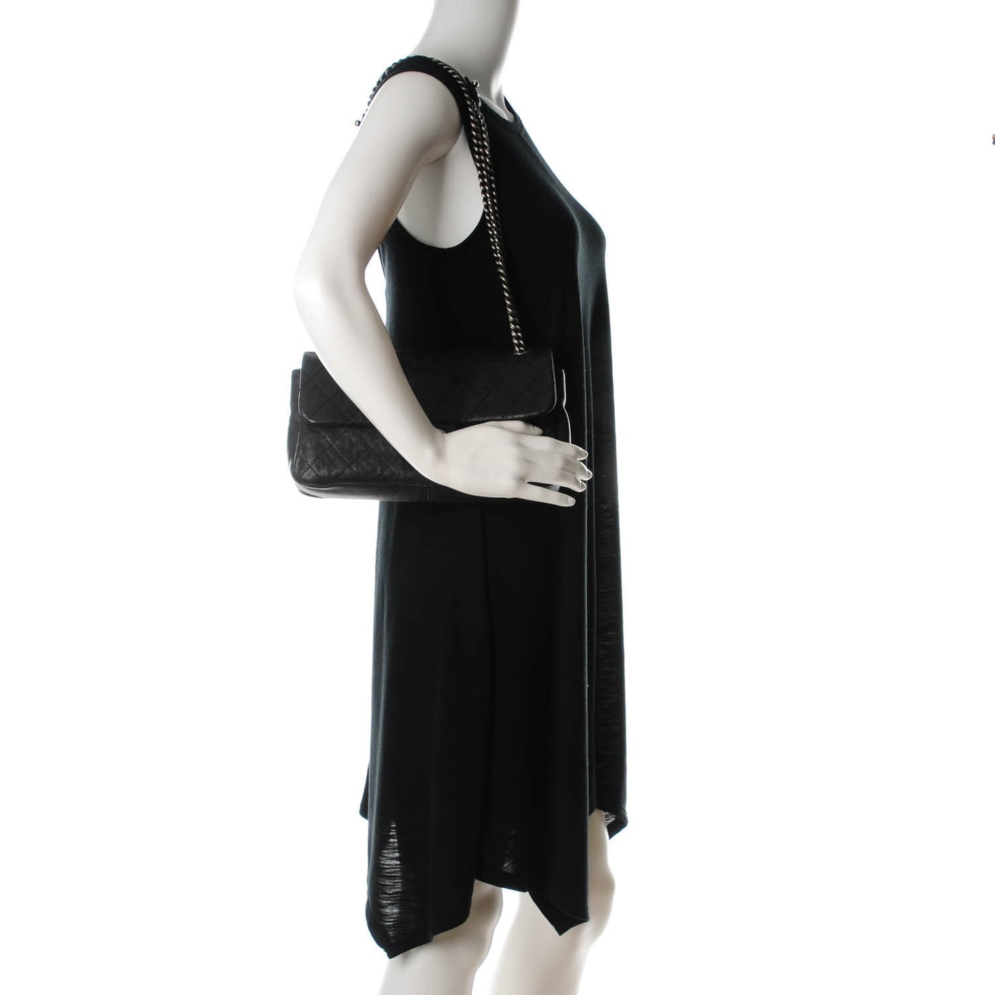 Caviar Quilted Medium Simply CC Flap Black